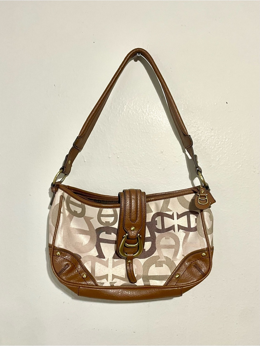 Vintage Y2K Etienne Aigner Signature Horseshoe A Logo Shoulder Handbag Purse